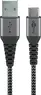 Wentronic USB-C to USB-A textile cable with metal plugn 0.5m grey/silver