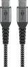 Wentronic USB-C to USB-C textile cable with metal plugn 0.5m grey/silver