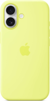 Apple silicone case with MagSafe для iPhone 17 neon желтый