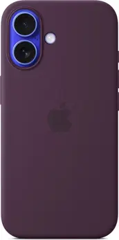 Apple silicone case with MagSafe for iPhone 16 plum