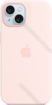 Apple silicone case with MagSafe for iPhone 15 light pink 