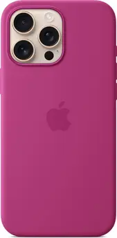 Apple silicone case with MagSafe for iPhone 16 Pro Max fuchsia