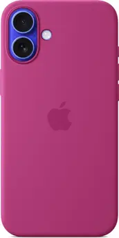 Apple silicone case with MagSafe for iPhone 16 Plus fuchsia