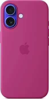 Apple silicone case with MagSafe for iPhone 16 fuchsia