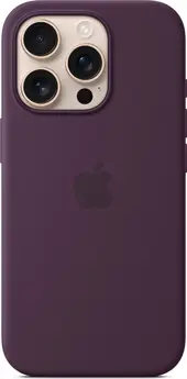 Apple silicone case with MagSafe for iPhone 16 Pro plum