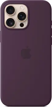 Apple silicone case with MagSafe for iPhone 16 Pro Max plum