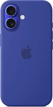 Apple silicone case with MagSafe для iPhone 16 ultramarine