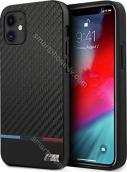 BMW Hard Cover carbon M Collection Tricolor Stripe for Apple iPhone 12 mini black 