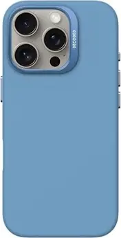 Decoded AntiMicrobial Silicone Back Cover for Apple iPhone 16 Pro Air Blue