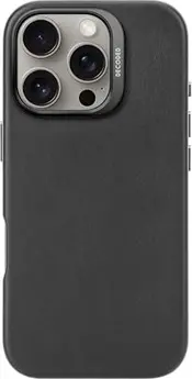 Decoded Leather Back Cover for Apple iPhone 16 Pro black