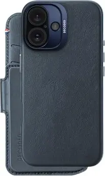 Decoded Leather Detachable wallet case for Apple iPhone 16 Navy Blue