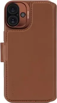 Decoded Leather Detachable wallet case for Apple iPhone 16 Tan Brown