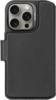 Decoded Leather Detachable wallet case for Apple iPhone 16 Pro black