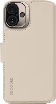 Decoded Leather Detachable wallet case for Apple iPhone 16 Plus Clay beige