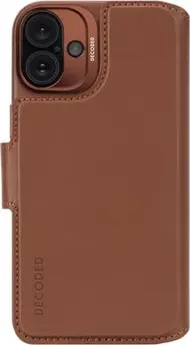 Decoded Leather Detachable wallet case for Apple iPhone 16 Plus Tan Brown