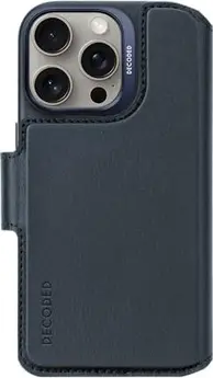 Decoded Leather Detachable wallet case for Apple iPhone 16 Pro Navy Blue