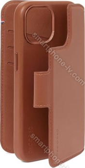Decoded Leather Detachable wallet MagSafe for Apple iPhone 15 Tan 