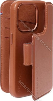 Decoded Leather Detachable wallet MagSafe for Apple iPhone 15 Pro Tan 