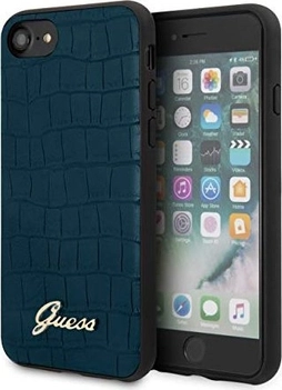 Guess Croco Print case для Эпл Айфон SE (2020) синий