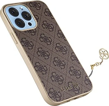 Guess Hard Cover 4G Charms для Эпл Айфон 13 Про Макс коричневый