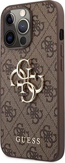 Guess Hard Cover 4G Metal Logo для Эпл Айфон 13 Про коричневый