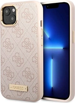 Guess Hard case 4G MagSafe для Эпл Айфон 14 Плюс розовый
