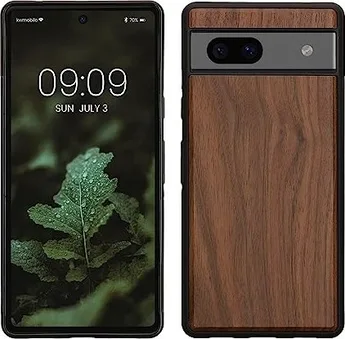 KWMobile Hard wooden Cover for Google Pixel 7a Dark Brown
