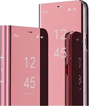 MRSTER clear View Standing Cover for Xiaomi Redmi Note 9 pink