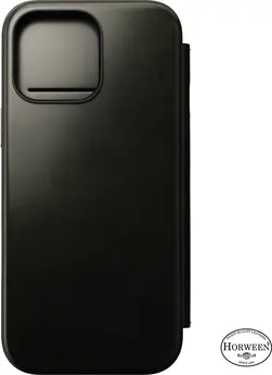 Nomad modern Horween Leather Folio for Apple iPhone 16 Pro Max Green chrome