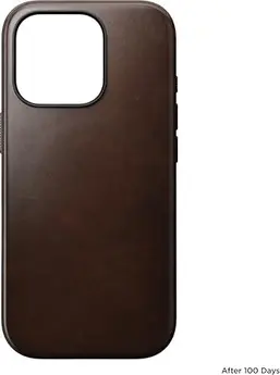Nomad modern Horween Leather case for Apple iPhone 16 Pro Rustic Brown