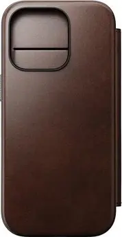 Nomad modern Horween Leather Folio for Apple iPhone 16 Pro Rustic Brown