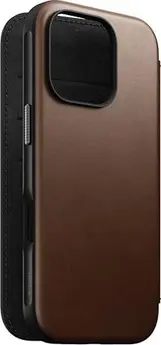 Nomad modern Leather Folio for Apple iPhone 16 Pro Max brown