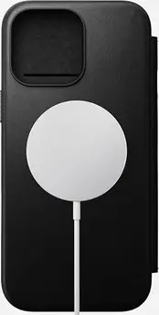 Nomad modern Leather Folio for Apple iPhone 16 Pro black