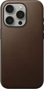 Nomad modern Leather case for Apple iPhone 15 Pro Rustic Brown