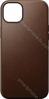 Nomad modern Leather case for Apple iPhone 15 Plus Rustic Brown 