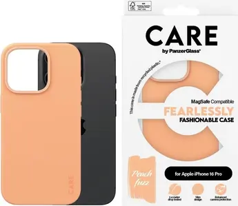 PanzerGlass Care Fashionable case MagSafe for Apple iPhone 16 Pro Peach Fuzz