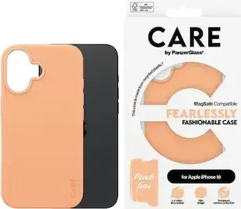 PanzerGlass Care Fashionable case MagSafe for Apple iPhone 16 Peach Fuzz