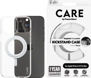 PanzerGlass Care Feature case kickstand MagSafe for Apple iPhone 15 Plus silver