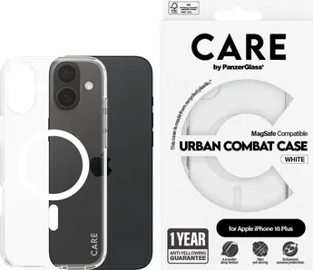 PanzerGlass Care Flagship case Urban Combat MagSafe for Apple iPhone 16 Plus white