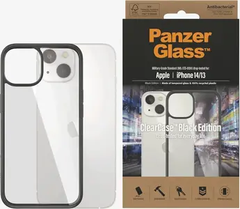 PanzerGlass clear case AntiBacterial Black Edition for Apple iPhone 14/13 black/transparent