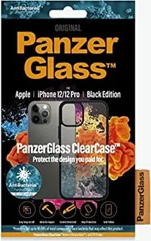 PanzerGlass clear case AntiBacterial Black Edition for Apple iPhone 12/12 Pro black/transparent