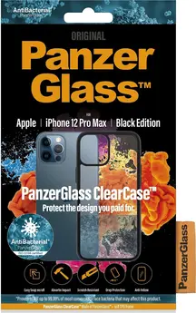 PanzerGlass clear case AntiBacterial Black Edition for Apple iPhone 12 Pro Max black/transparent