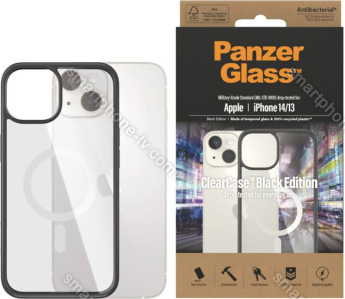 PanzerGlass clear case MagSafe AntiBacterial Black Edition for Apple iPhone 14 black/transparent 