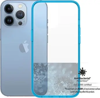 PanzerGlass clear case colour AntiBacterial for Apple iPhone 13 Pro Bondi Blue Limited Edition