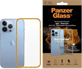 PanzerGlass clear case colour AntiBacterial for Apple iPhone 13 Pro Tangerine Limited Edition