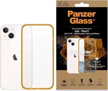 PanzerGlass clear case colour AntiBacterial for Apple iPhone 13 Tangerine Limited Edition