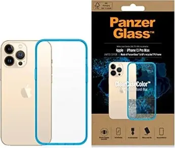 PanzerGlass clear case colour AntiBacterial for Apple iPhone 13 Pro Max Bondi Blue Limited Edition