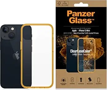 PanzerGlass clear case colour AntiBacterial for Apple iPhone 13 mini Tangerine Limited Edition