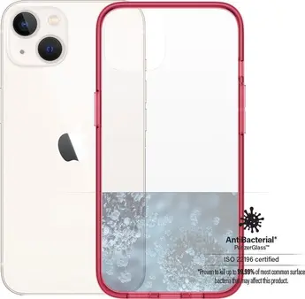 PanzerGlass clear case colour AntiBacterial for Apple iPhone 13 Strawberry Limited Edition