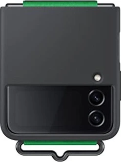 Самсунг Silicone Cover with strap для Галакси Z Flip 4 черный